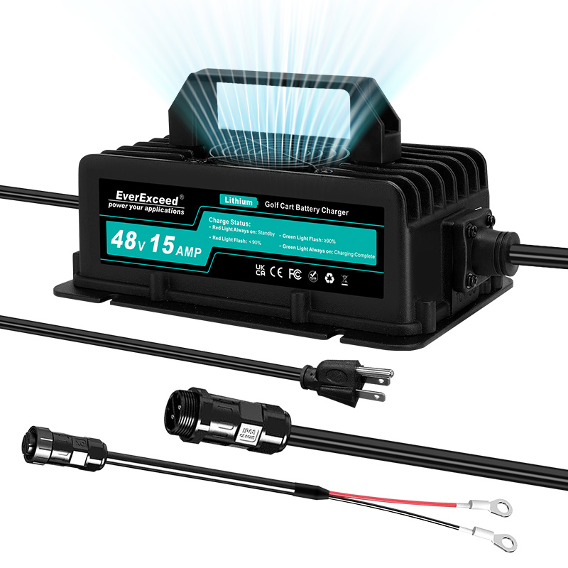 Ładowarka akumulatorów LifePO4 48 V 15 A do wózków golfowych — Zawsze Przekraczaj